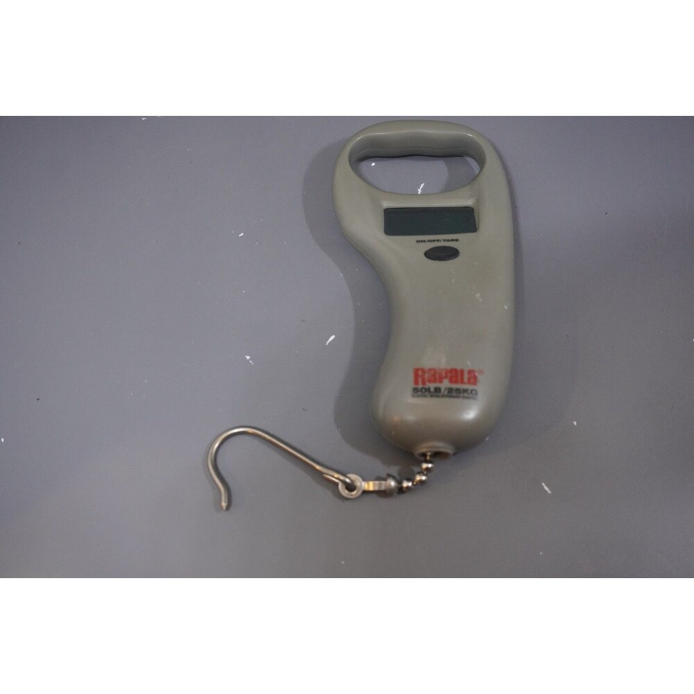 Rapala 50 lb Digital Hanging Scale Fish Weighing Scale with Hook, Gray
